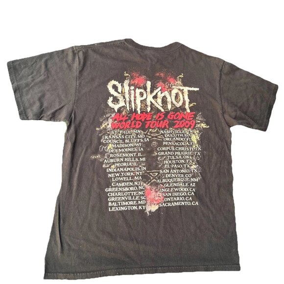 2009 Slipknot All Hope Is Gone World Tour Anvil Mens Black Graphic T Shirt Large - Picture 3 of 15
